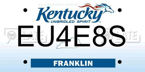 EU4E8S Kentucky License Plate