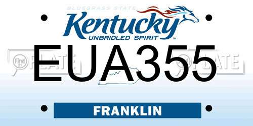EUA355 Kentucky License Plate
