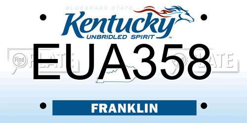 EUA358 Kentucky License Plate