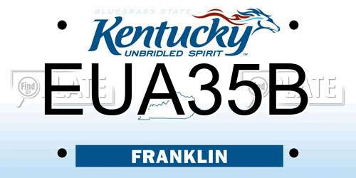 EUA35B Kentucky License Plate