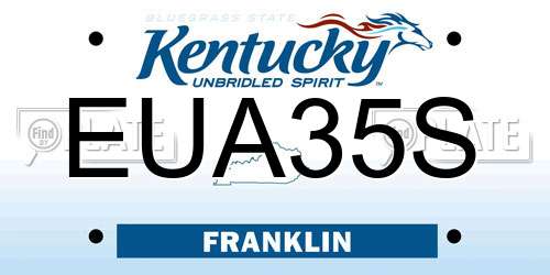 EUA35S Kentucky License Plate