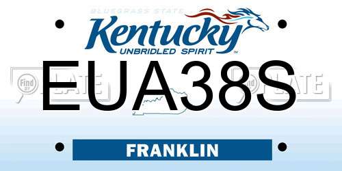 EUA38S Kentucky License Plate
