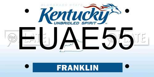 EUAE55 Kentucky License Plate