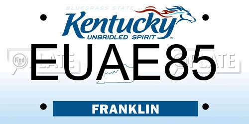 EUAE85 Kentucky License Plate