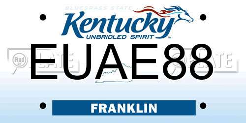 EUAE88 Kentucky License Plate