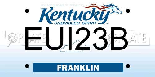 EUI23B Kentucky License Plate