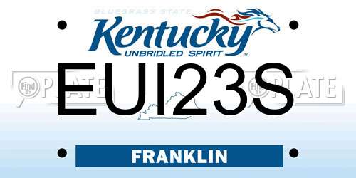 EUI23S Kentucky License Plate