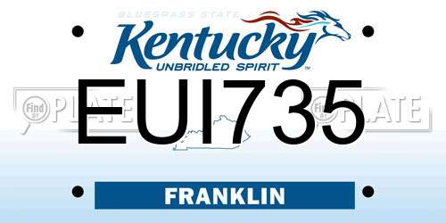 EUI735 Kentucky License Plate
