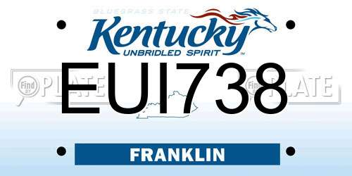 EUI738 Kentucky License Plate