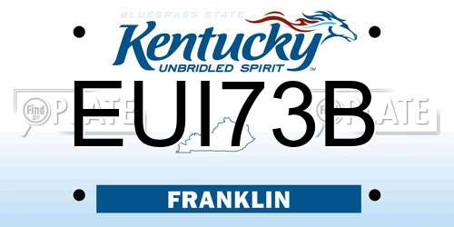 EUI73B Kentucky License Plate