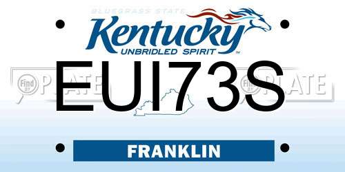 EUI73S Kentucky License Plate