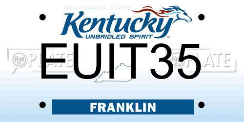 EUIT35 Kentucky License Plate