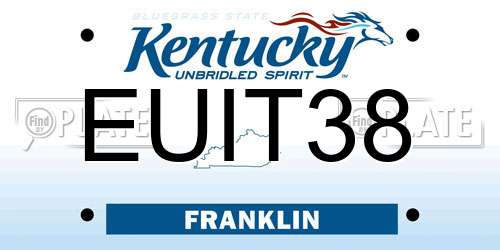 EUIT38 Kentucky License Plate