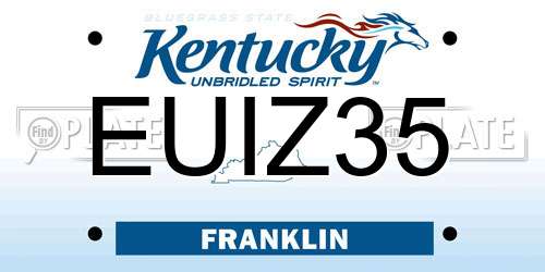 EUIZ35 Kentucky License Plate