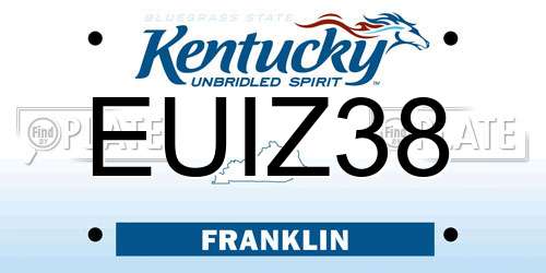 EUIZ38 Kentucky License Plate