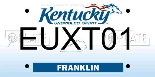 EUXT01 Kentucky License Plate