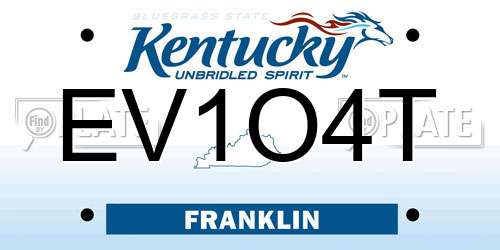 EV1O4T Kentucky License Plate