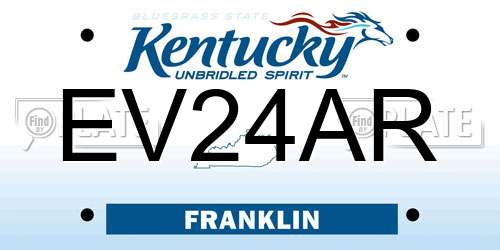 EV24AR Kentucky License Plate
