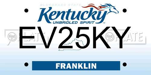 EV25KY Kentucky License Plate
