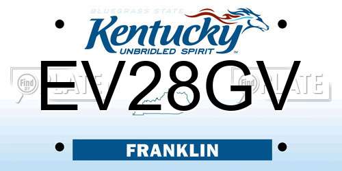 EV28GV Kentucky License Plate