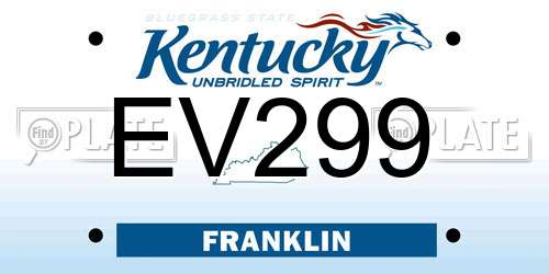 EV299 Kentucky License Plate