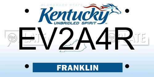 EV2A4R Kentucky License Plate