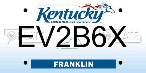 EV2B6X Kentucky License Plate