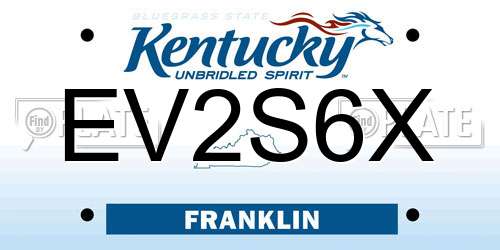 EV2S6X Kentucky License Plate