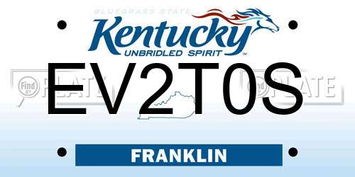 EV2T0S Kentucky License Plate