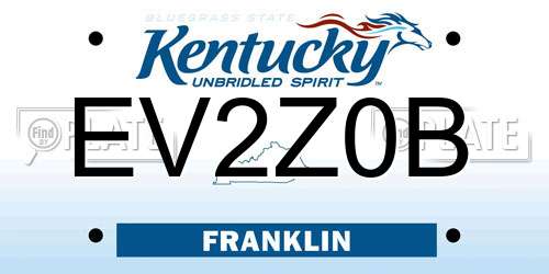 EV2Z0B Kentucky License Plate