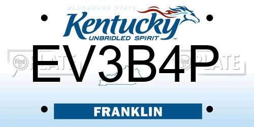 EV3B4P Kentucky License Plate