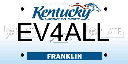 EV4ALL Kentucky License Plate