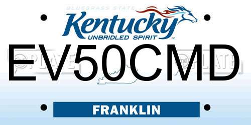 EV50CMD Kentucky License Plate