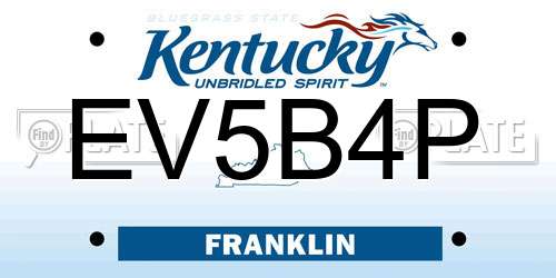 EV5B4P Kentucky License Plate