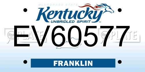 EV60577 Kentucky License Plate