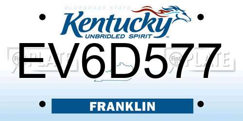 EV6D577 Kentucky License Plate