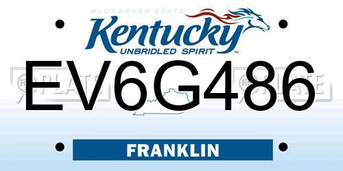 EV6G486 Kentucky License Plate