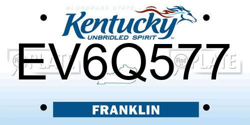 EV6Q577 Kentucky License Plate
