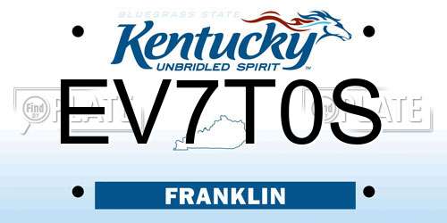 EV7T0S Kentucky License Plate