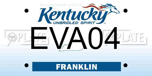 EVA04 Kentucky License Plate
