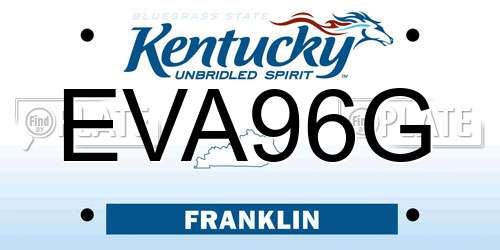 EVA96G Kentucky License Plate