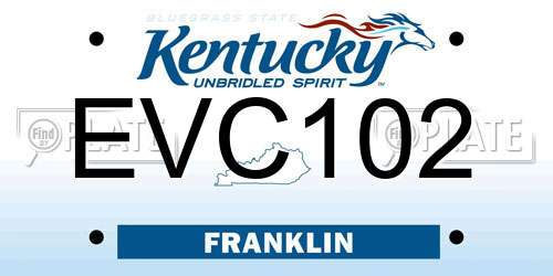 EVC102 Kentucky License Plate
