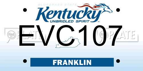 EVC107 Kentucky License Plate