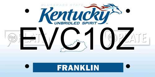 EVC10Z Kentucky License Plate
