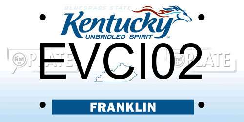 EVCI02 Kentucky License Plate