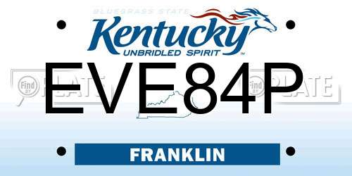 EVE84P Kentucky License Plate