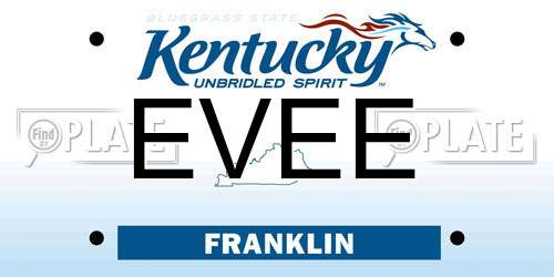 EVEE Kentucky License Plate