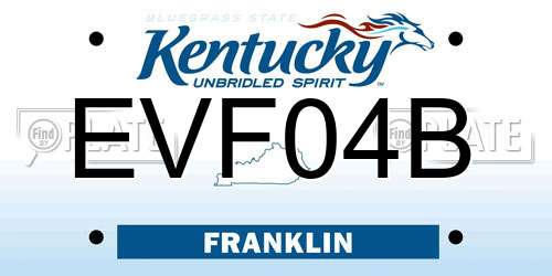 EVF04B Kentucky License Plate