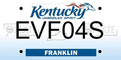 EVF04S Kentucky License Plate
