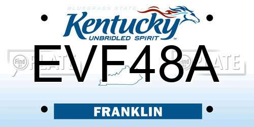 EVF48A Kentucky License Plate
